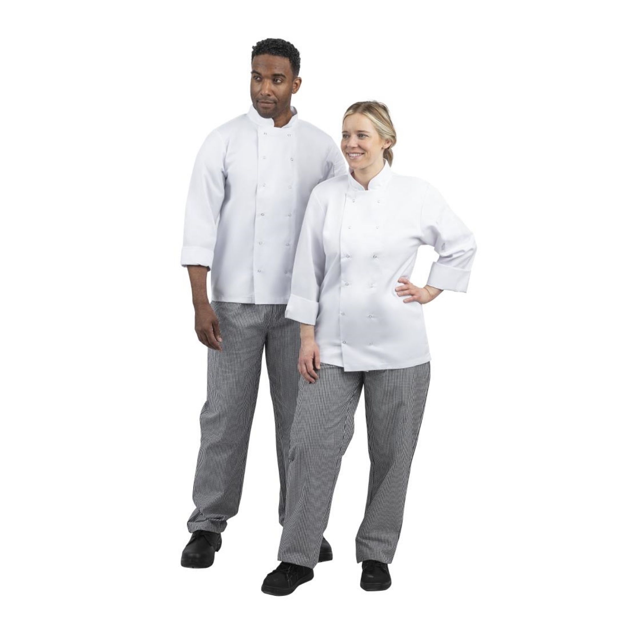 Picture of Whites Unisex Vegas Chefs Trousers Black and White Check 2XL