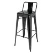 Picture of Bolero Bistro Steel High Stool with Backrest Black (4 pack) - DL882