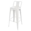 Picture of Bolero Bistro Steel High Stool With Backrest White (4 pack) - DL890