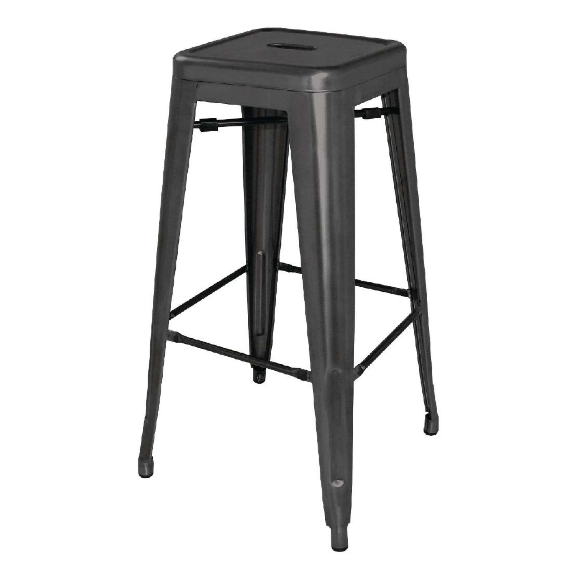 Picture of Bolero Bistro Steel High Stool Black (4 pack) - DL881