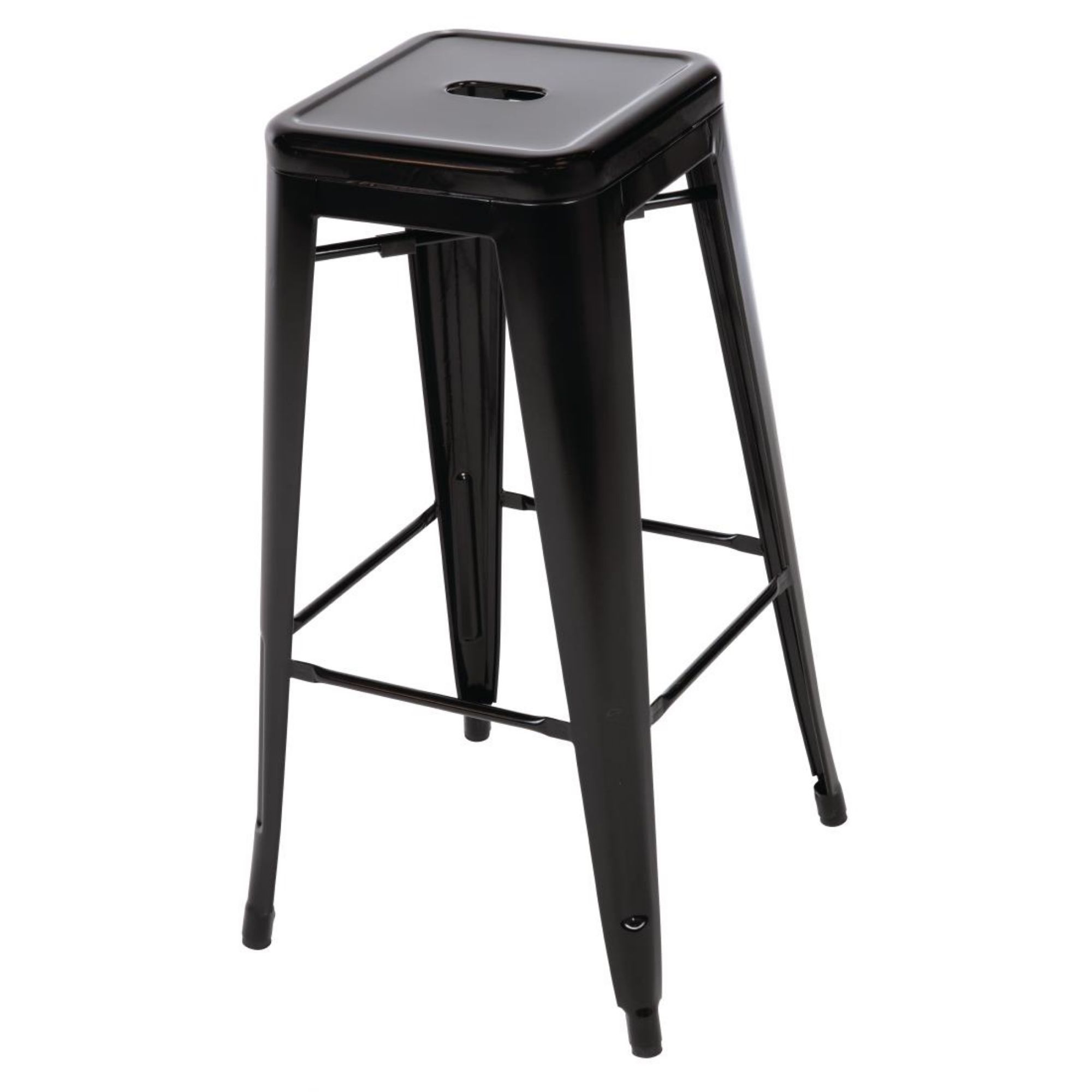 Picture of Bolero Bistro Steel High Stool Black (4 pack)