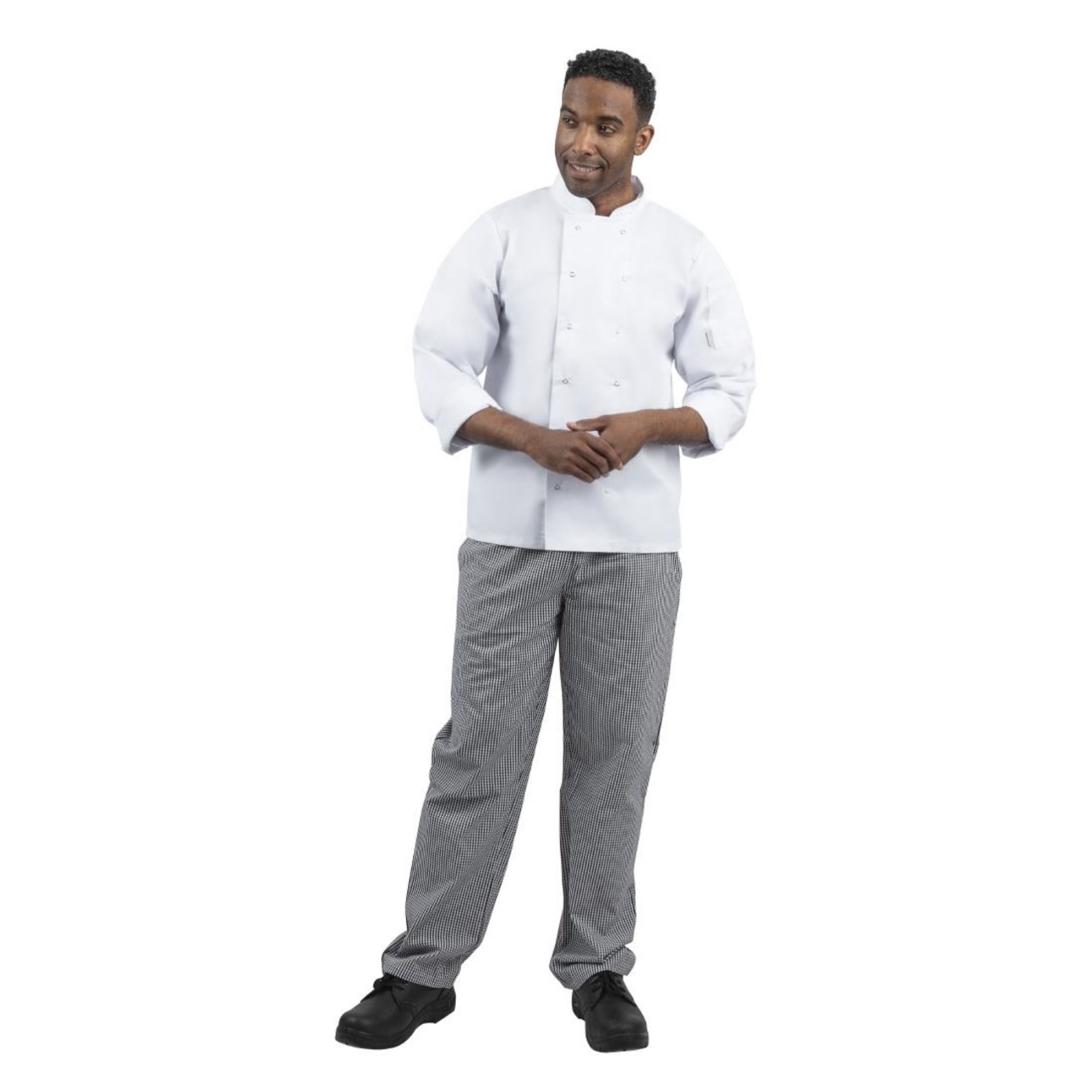 Picture of Whites Unisex Vegas Chefs Trousers Black and White Check XS