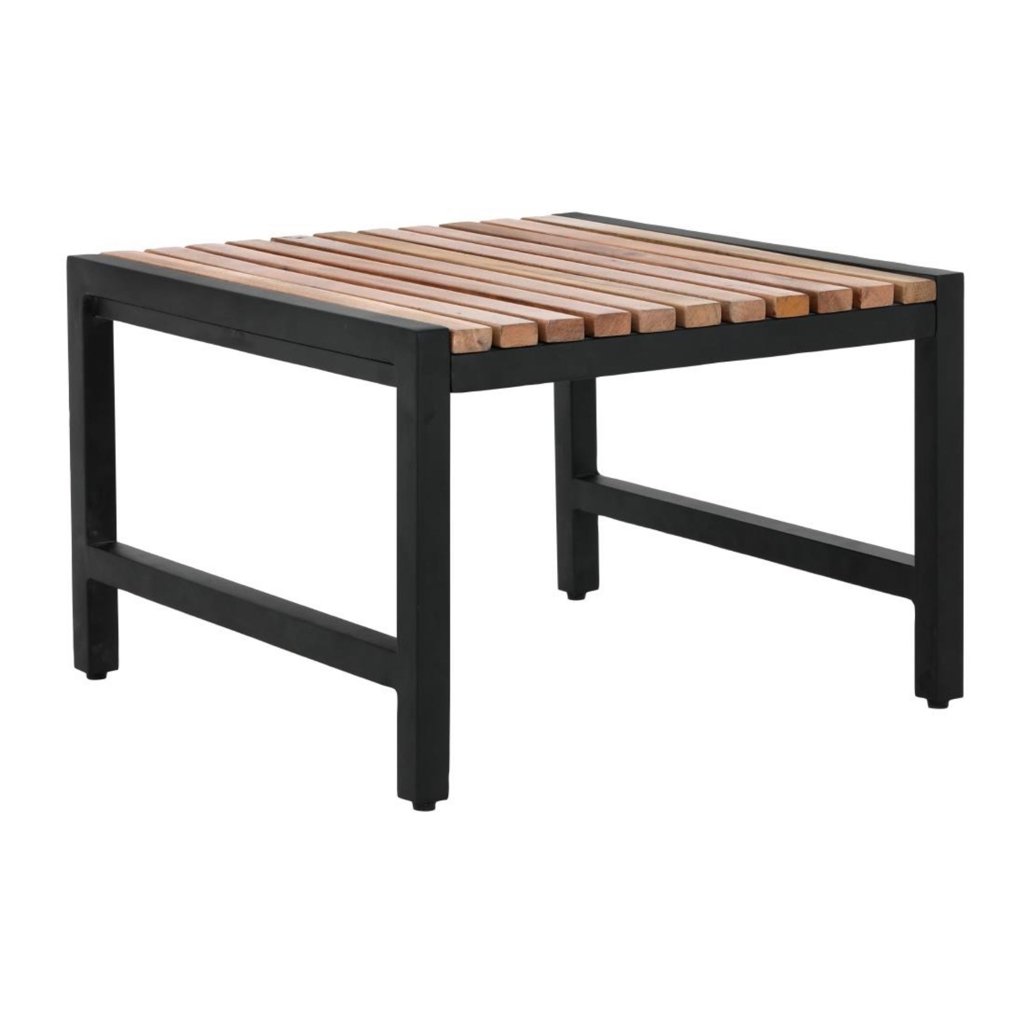 Picture of Bolero Steel and Acacia Low Bar Stools (4 pack) - DK904