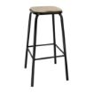 Picture of Bolero Cantina High Stools with Wooden Seat Pad Black (4 pack) - DE482
