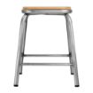 Picture of Bolero Galvanised Steel Low Stools with Wooden Seatpad (4 pack) - DE478