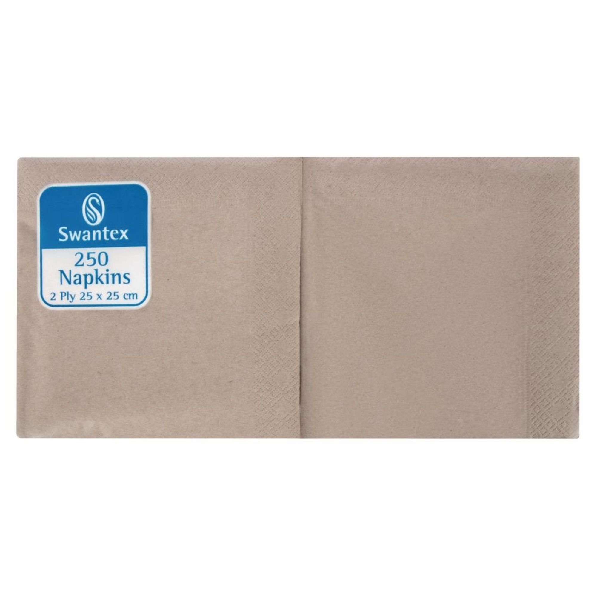 Picture of Swantex Recycled Cocktail Napkin Kraft 25x25cm 2ply 1/4 Fold (2000 pack) - DB485