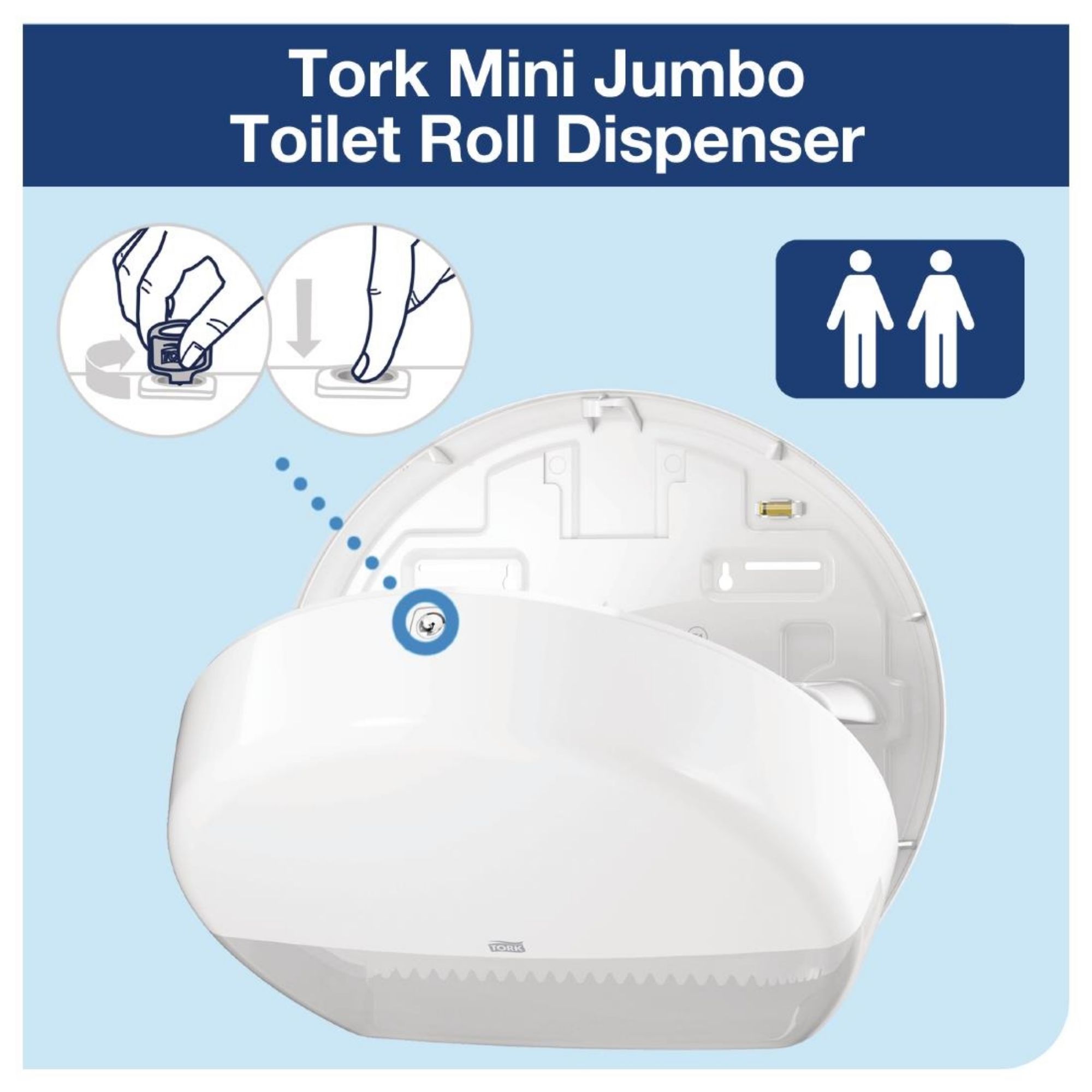 Picture of Tork Mini Jumbo Toilet Roll Dispenser White