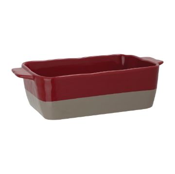 Picture of Olympia Red And Taupe Ceramic Roasting Dish