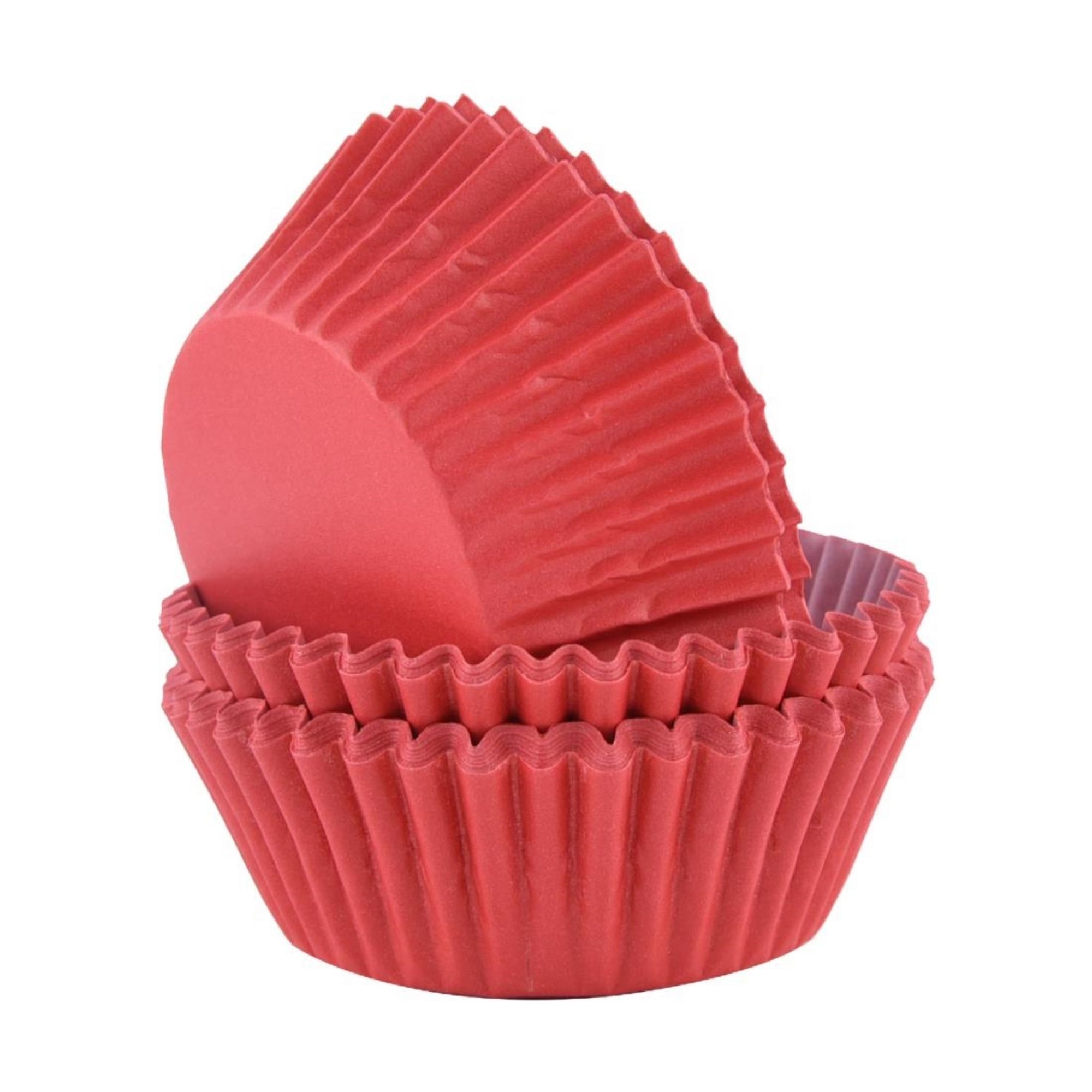 Picture of PME Block Colour Cupcake Cases Red (60 Pack) - CX138