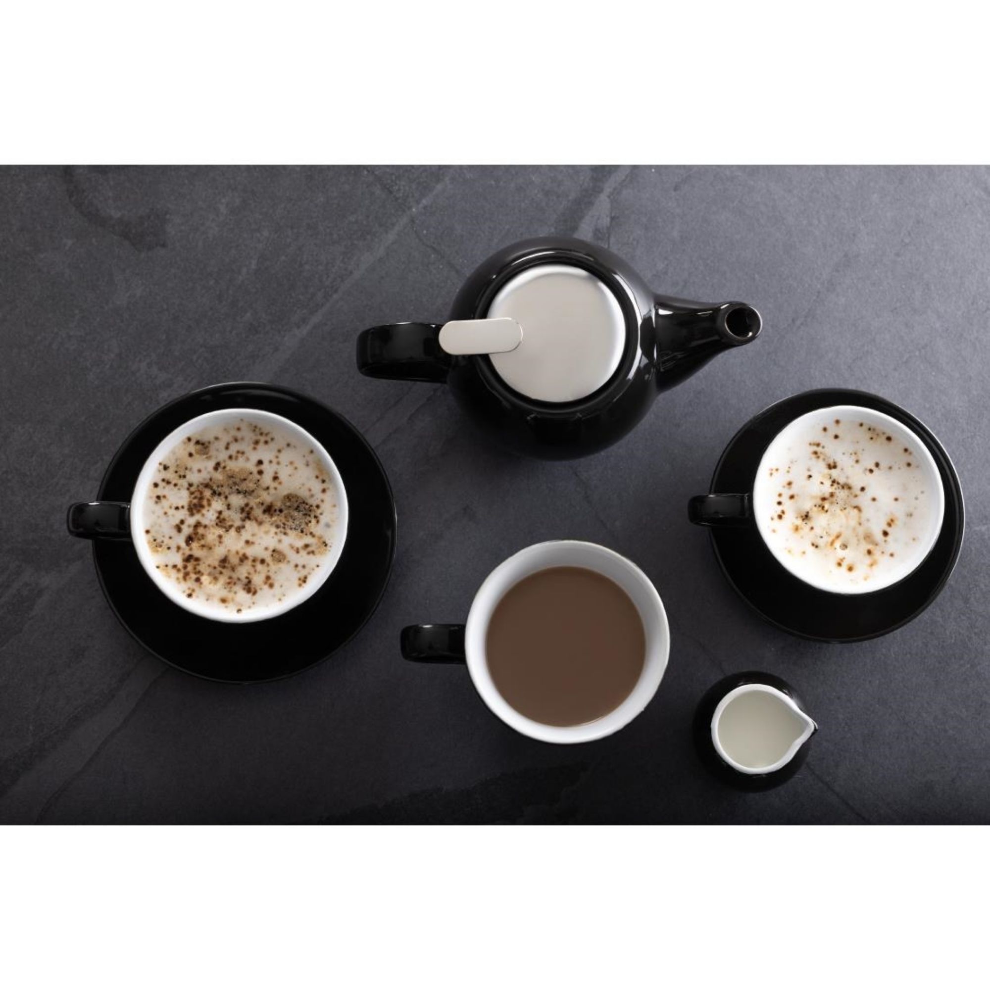 Picture of Olympia Cafe Saucer Black (12 Pack)
