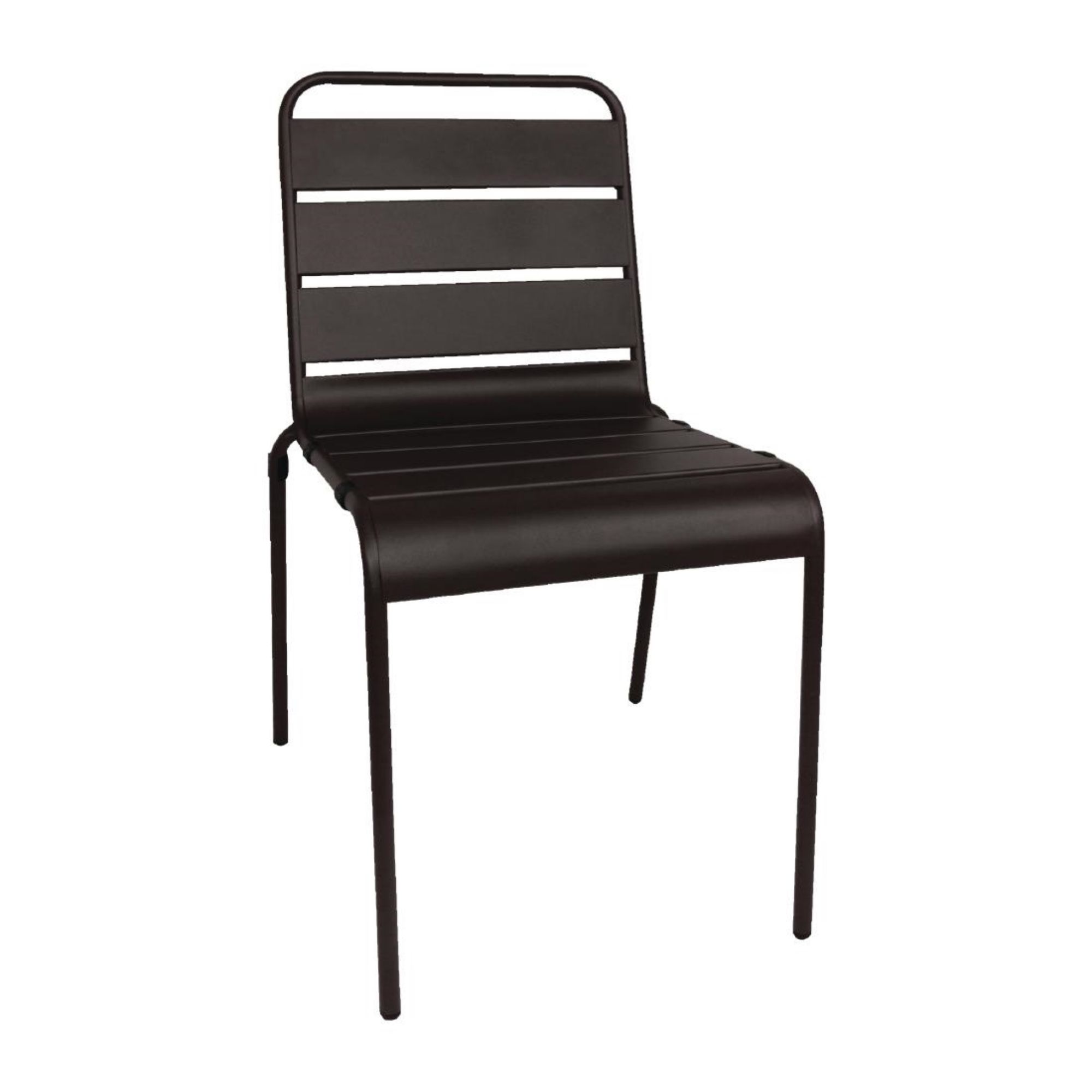 Picture of Bolero Amalfi Slatted Steel Side Chairs Black (4 pack) - CS728