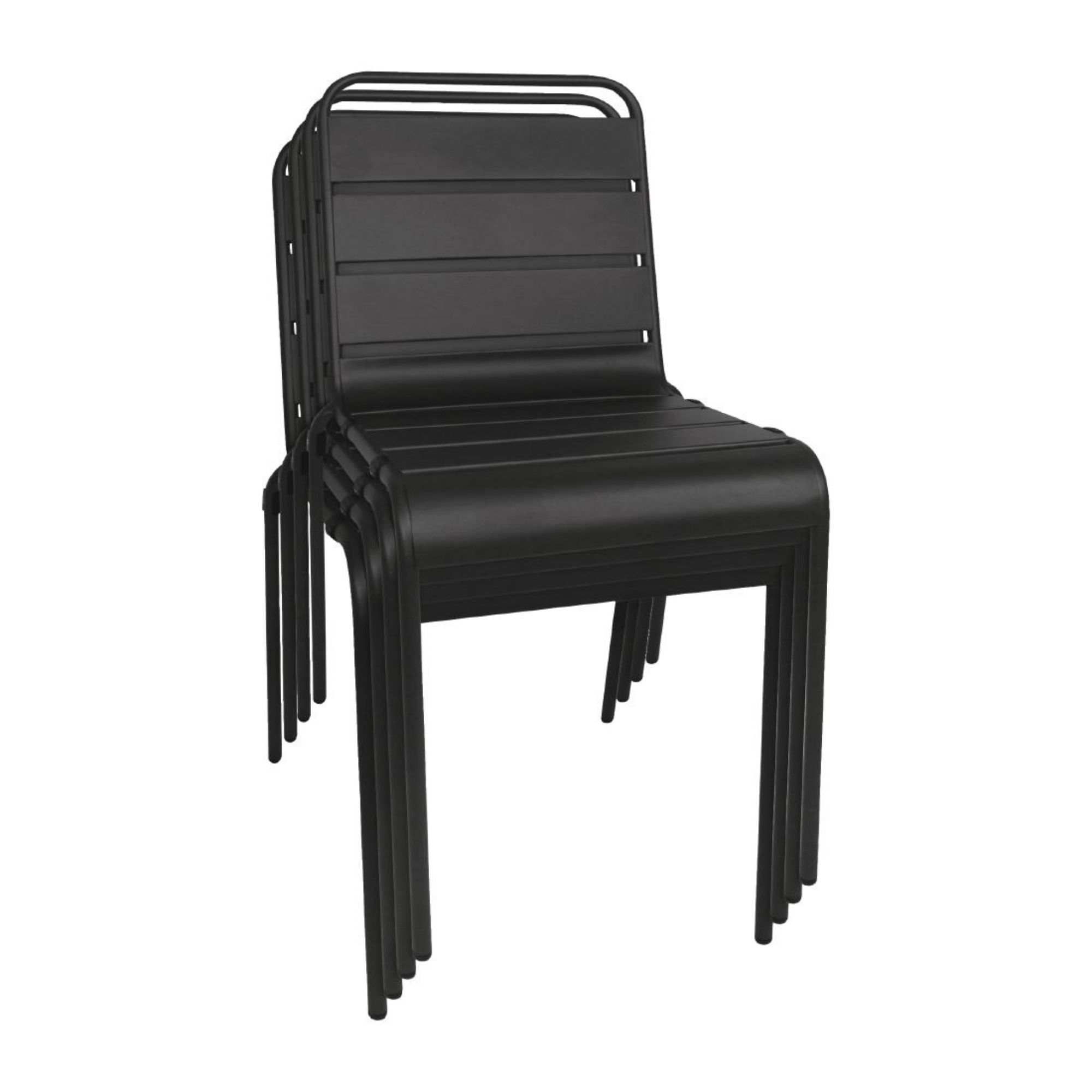 Picture of Bolero Amalfi Slatted Steel Side Chairs Black (4 pack)