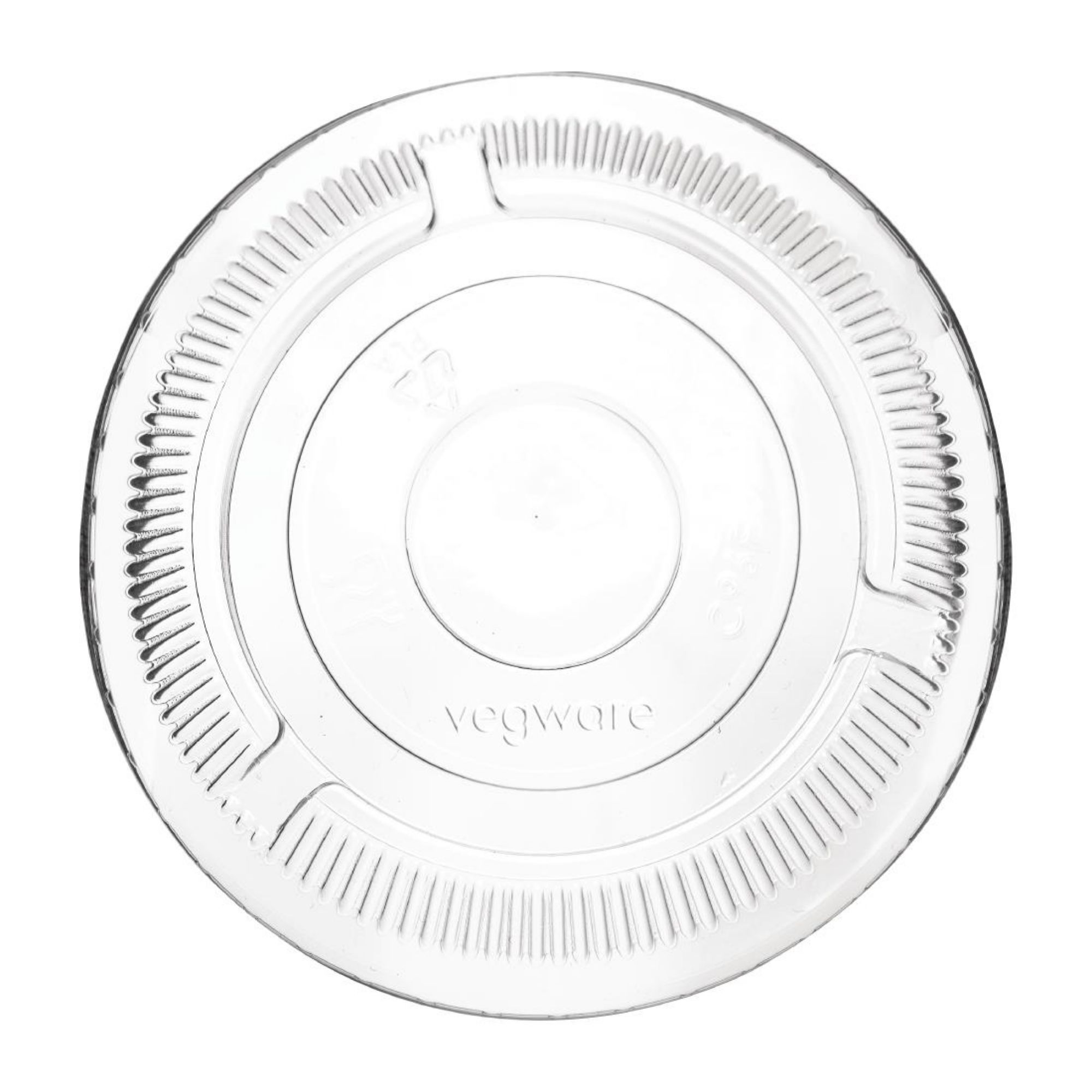 Picture of Vegware 96 Series Compostable Cold Cup Flat Lids No Hole 12/16oz (1000 pack) - CH384