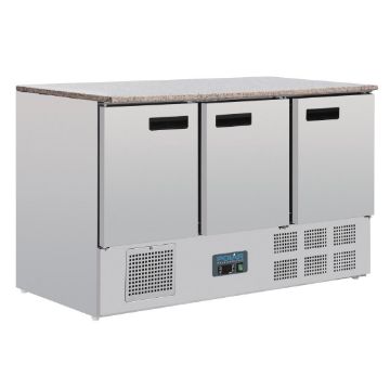 Picture of Polar G-Series 3 Door Counter Fridge with Granite Work Top 368Ltr