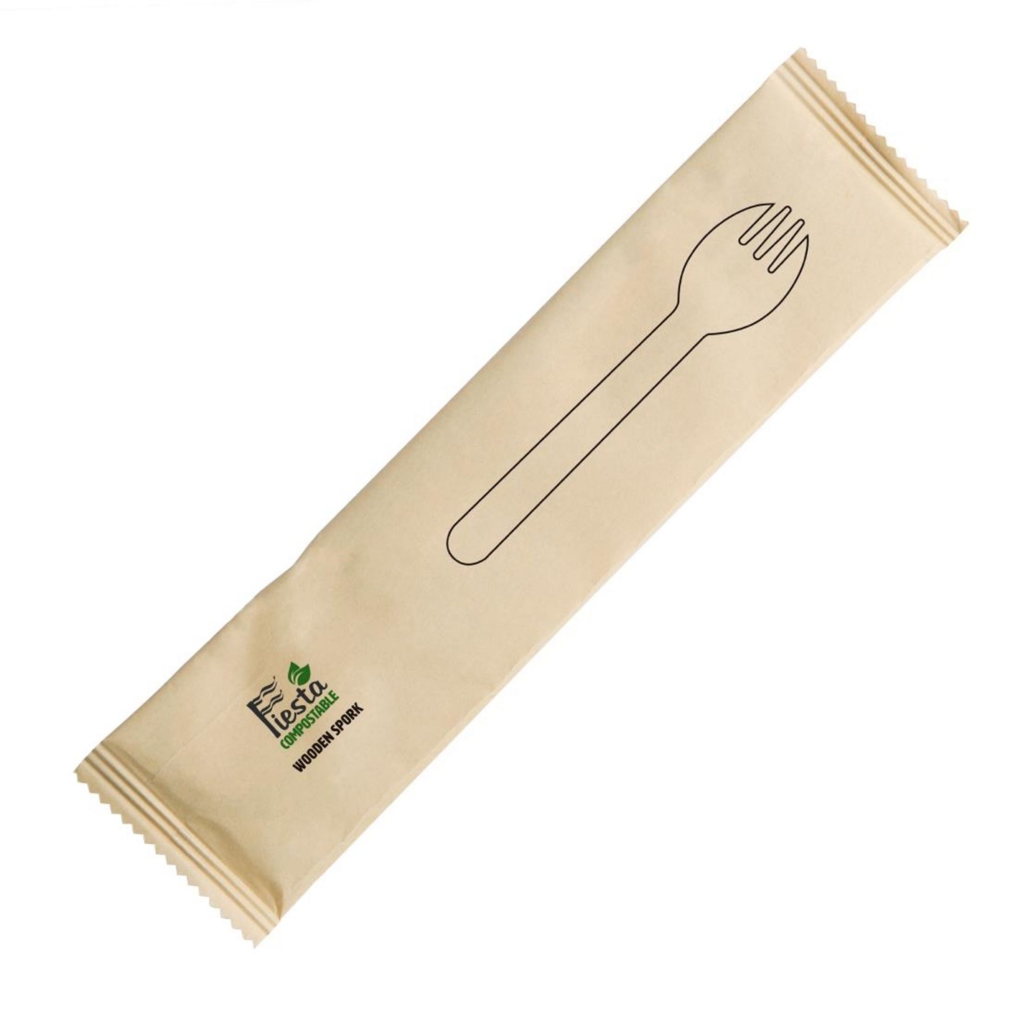 Picture of Fiesta Compostable Individually Wrapped Wooden Sporks (500 pack) - CH086