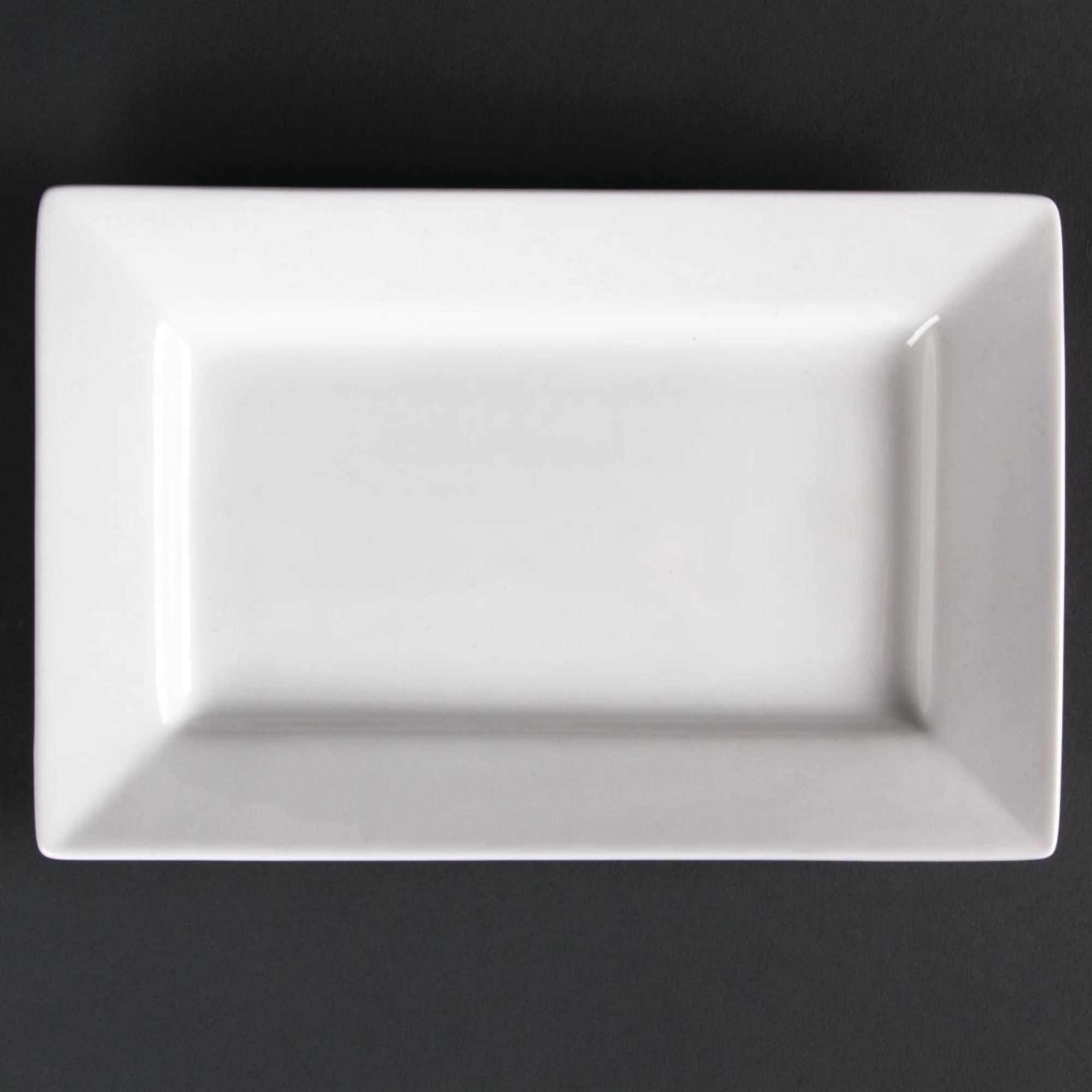 Picture of Olympia Lumina Wide Rim Rectangular Plates White 200x 130mm (6 pack) - CD629