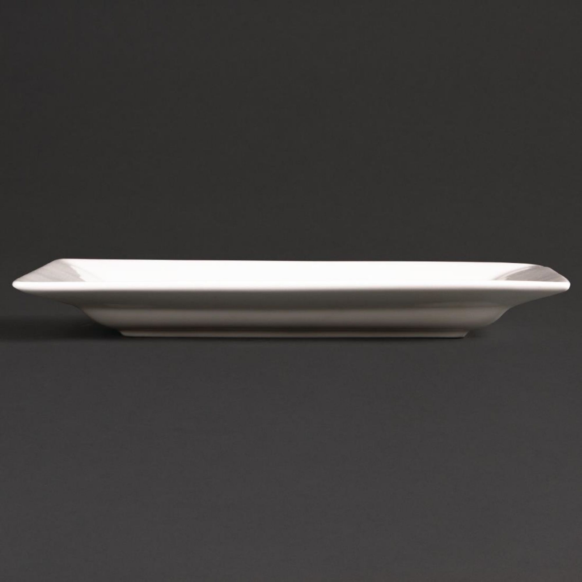 Picture of Olympia Lumina Wide Rim Rectangular Plates White 200x 130mm (6 pack)