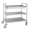 Picture of Vogue Stainless Steel 3 Tier Deep Tray Clearing Trolley - CC365