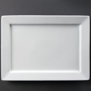 Picture of Olympia Whiteware Wide Rim Rectangular Platter 400x295mm