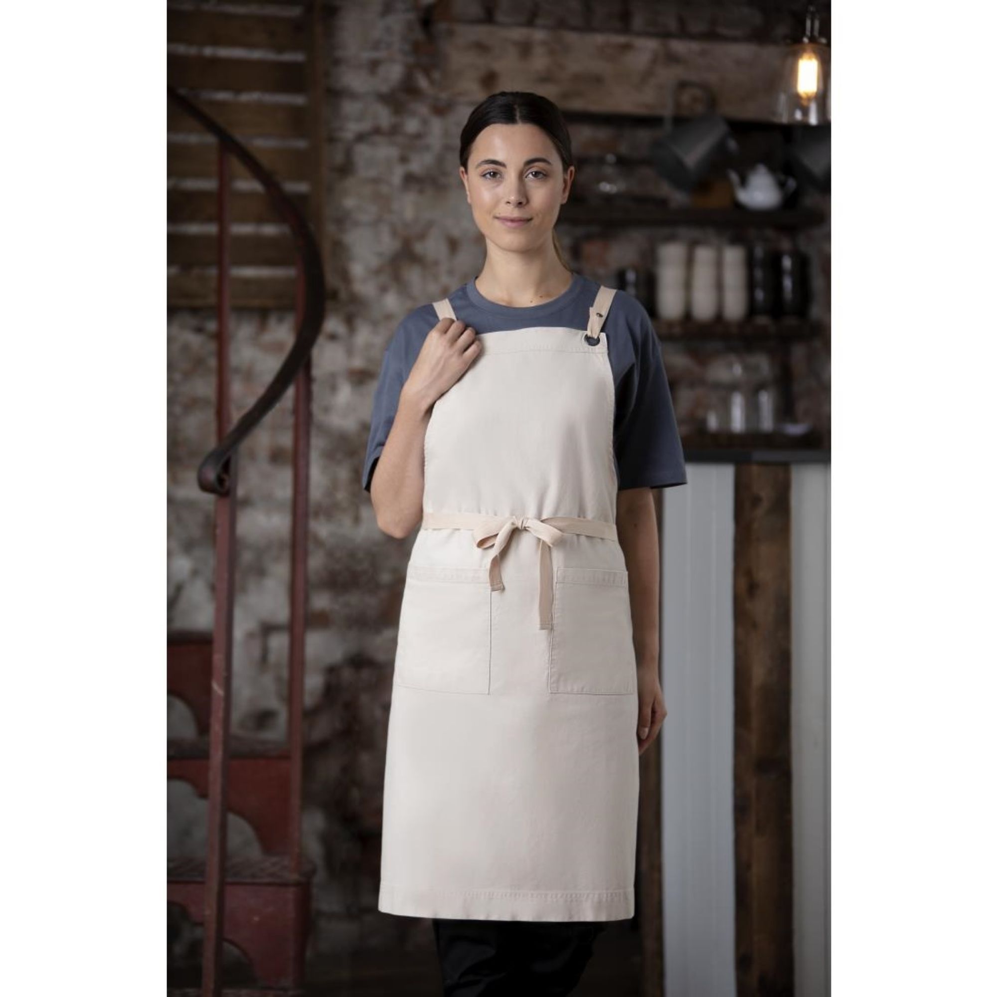 Picture of Southside Cotton Canvas Bib Apron Stone - BB685