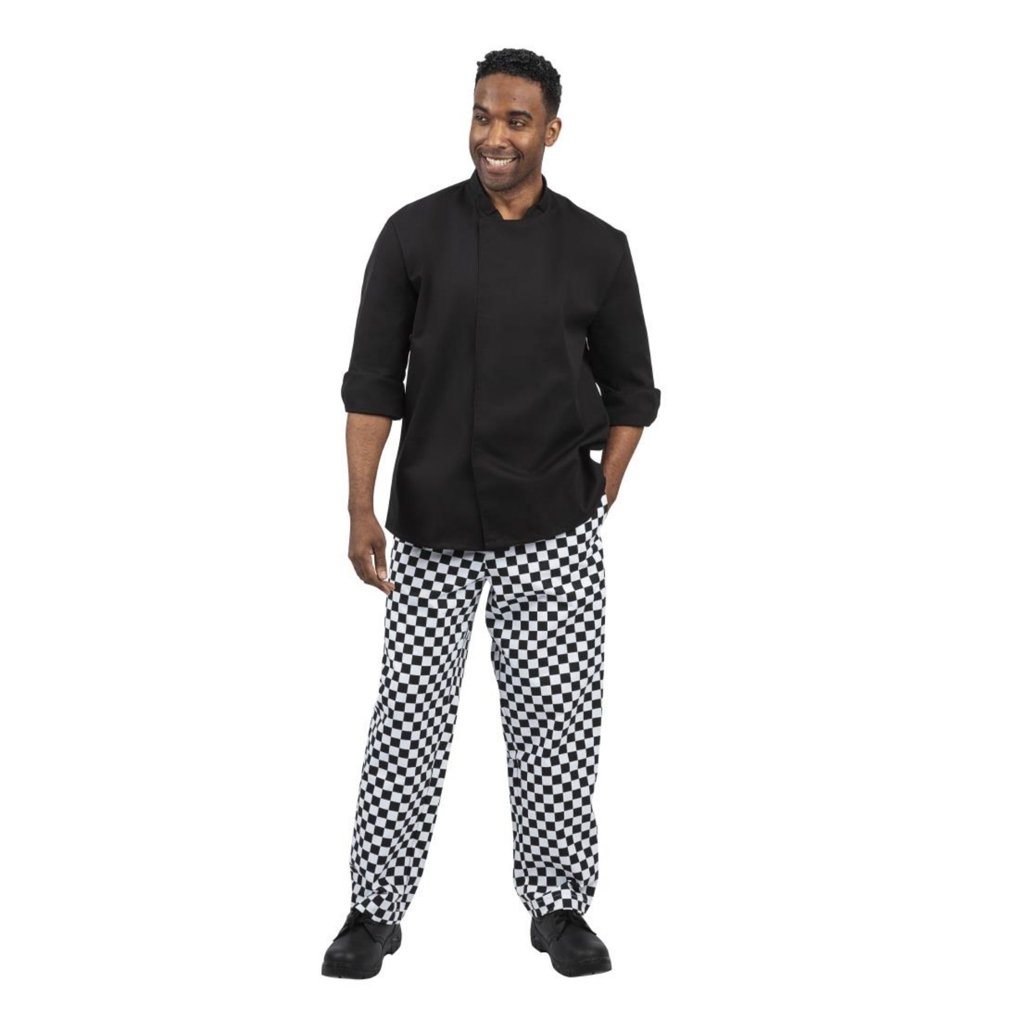 Picture of Whites Unisex Atlanta Chef Jacket Black Teflon M - BB577-M