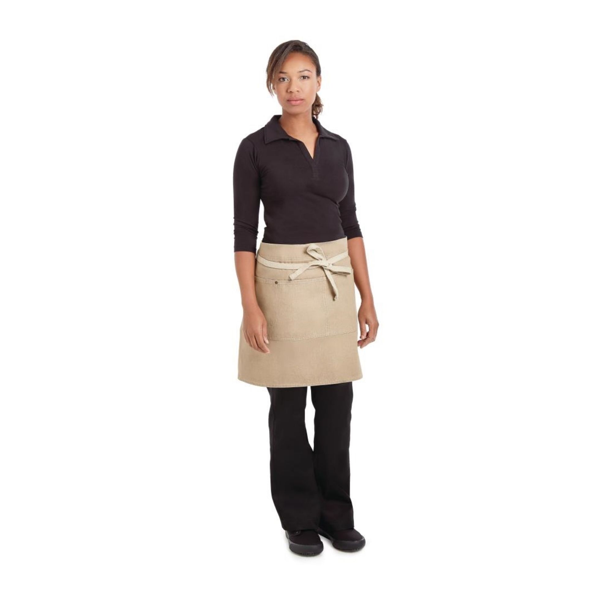 Picture of Chef Works Urban Austin Denim Half Bistro Apron Natural