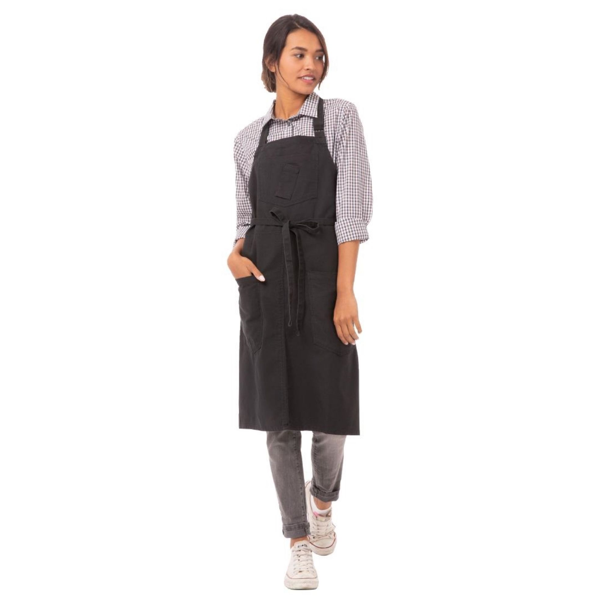 Picture of Chef Works Urban Rockford Canvas Bib Apron Steel Grey - BB018