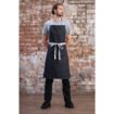 Picture of Southside X-Cross Back Bib Apron Denim Black with Grey Ties - BB057