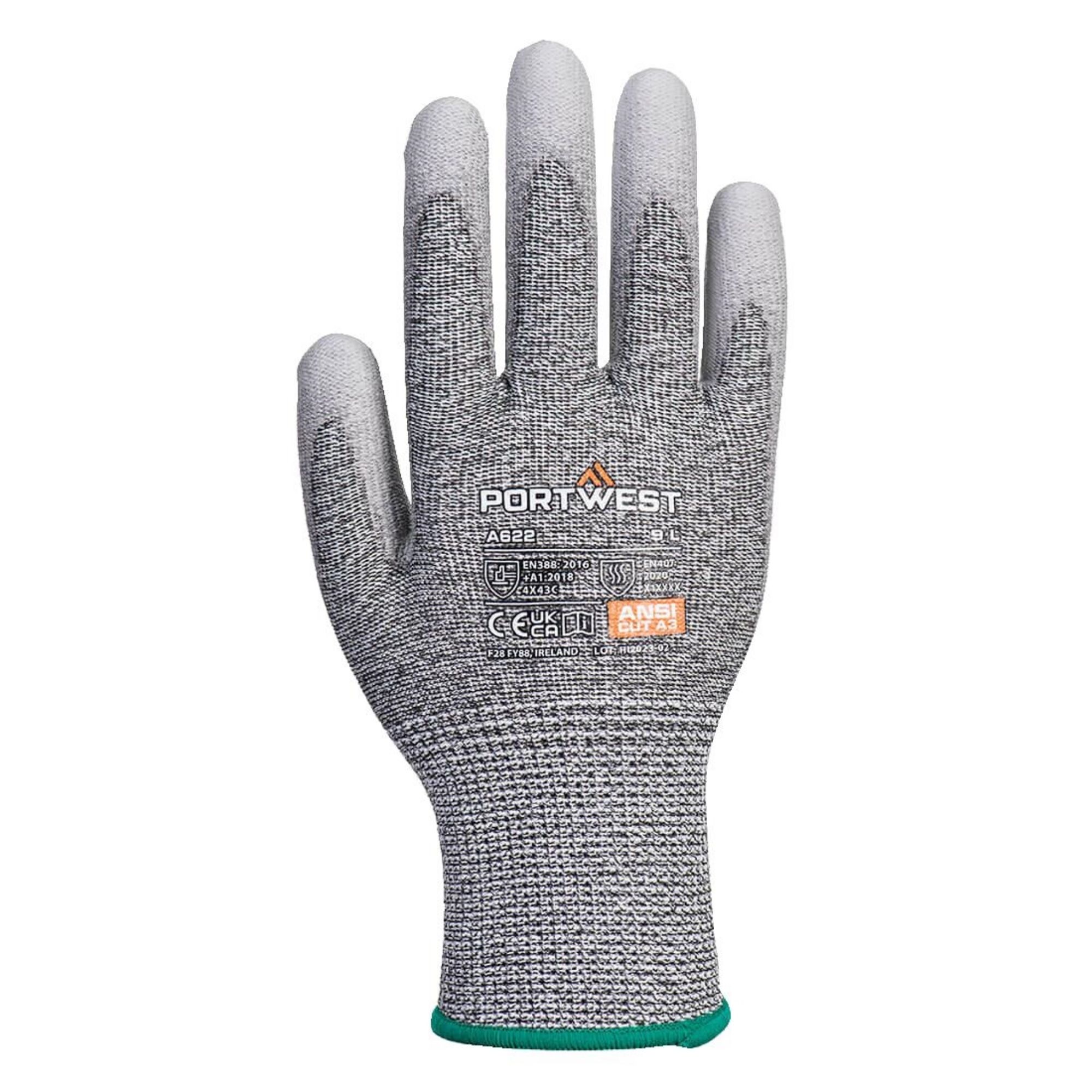 Picture of Portwest Grey Cut C13 PU Glove Size L - BA186-L