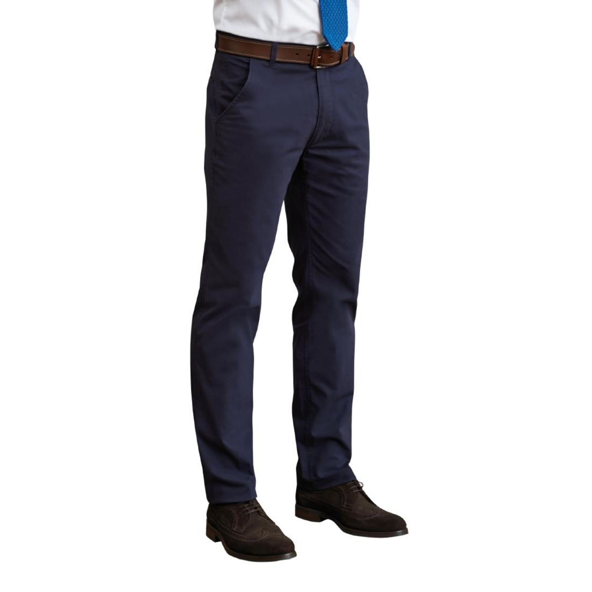 Picture of Brook Taverner Mens Miami Slim Fit Chinos Navy 38" - BA080-38