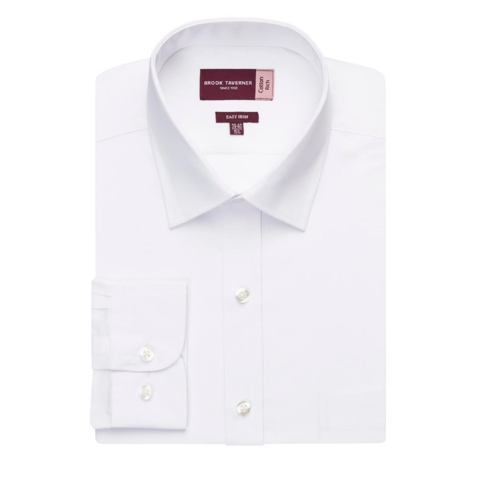 Picture of Brook Taverner Mens Rapino Long Sleeve Shirt White 18" - BA084-18