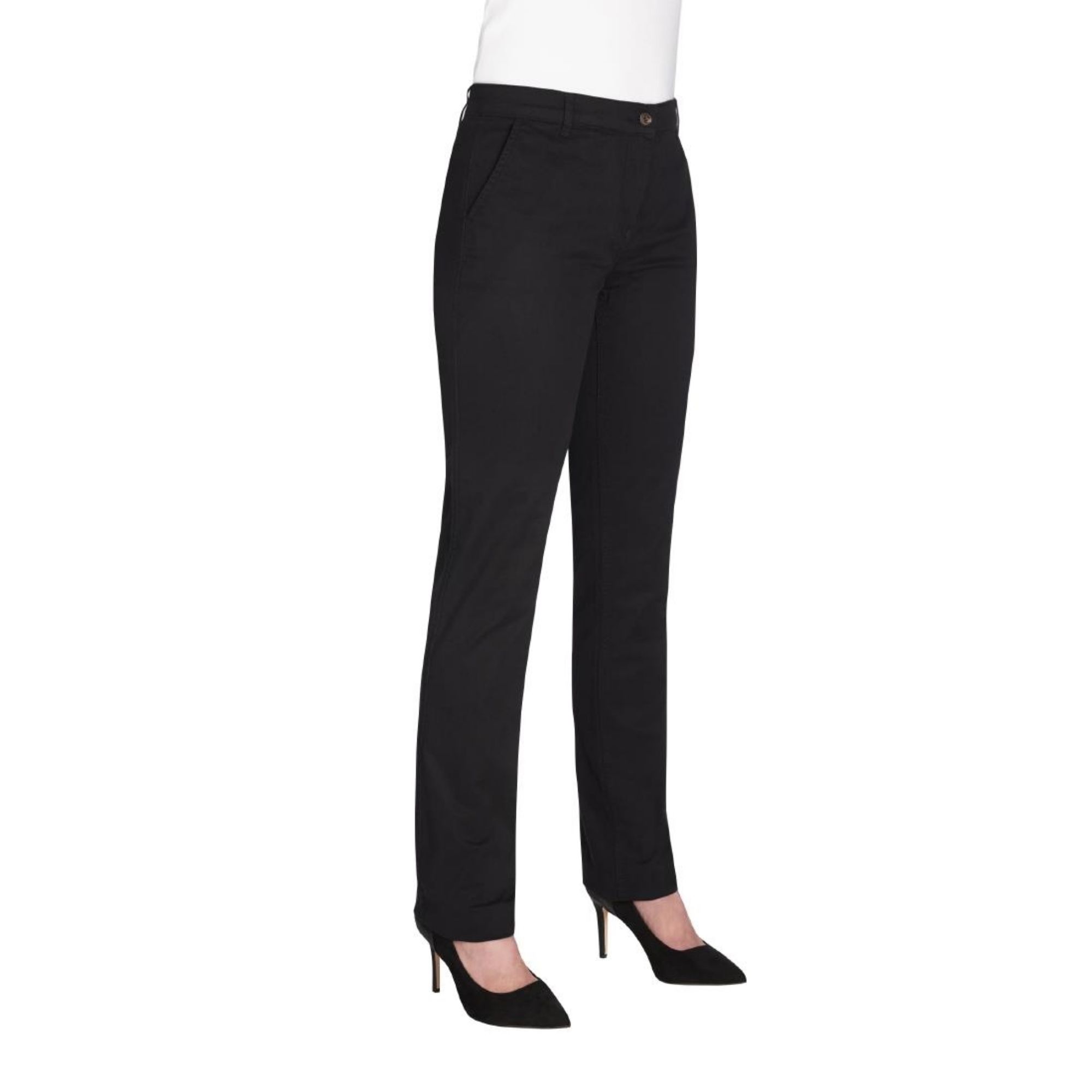 Picture of Brook Taverner Womens Houston Slim Leg Chinos Black Size 18 - BA083-18