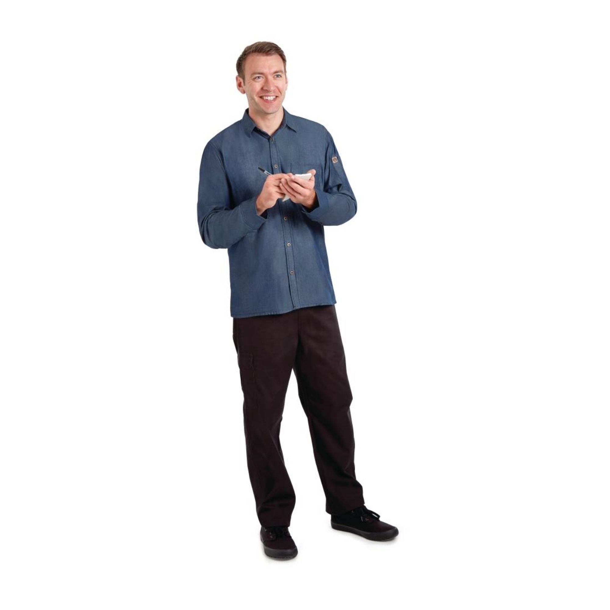 Picture of Chef Works Urban Detroit Long Sleeve Denim Shirt Blue L