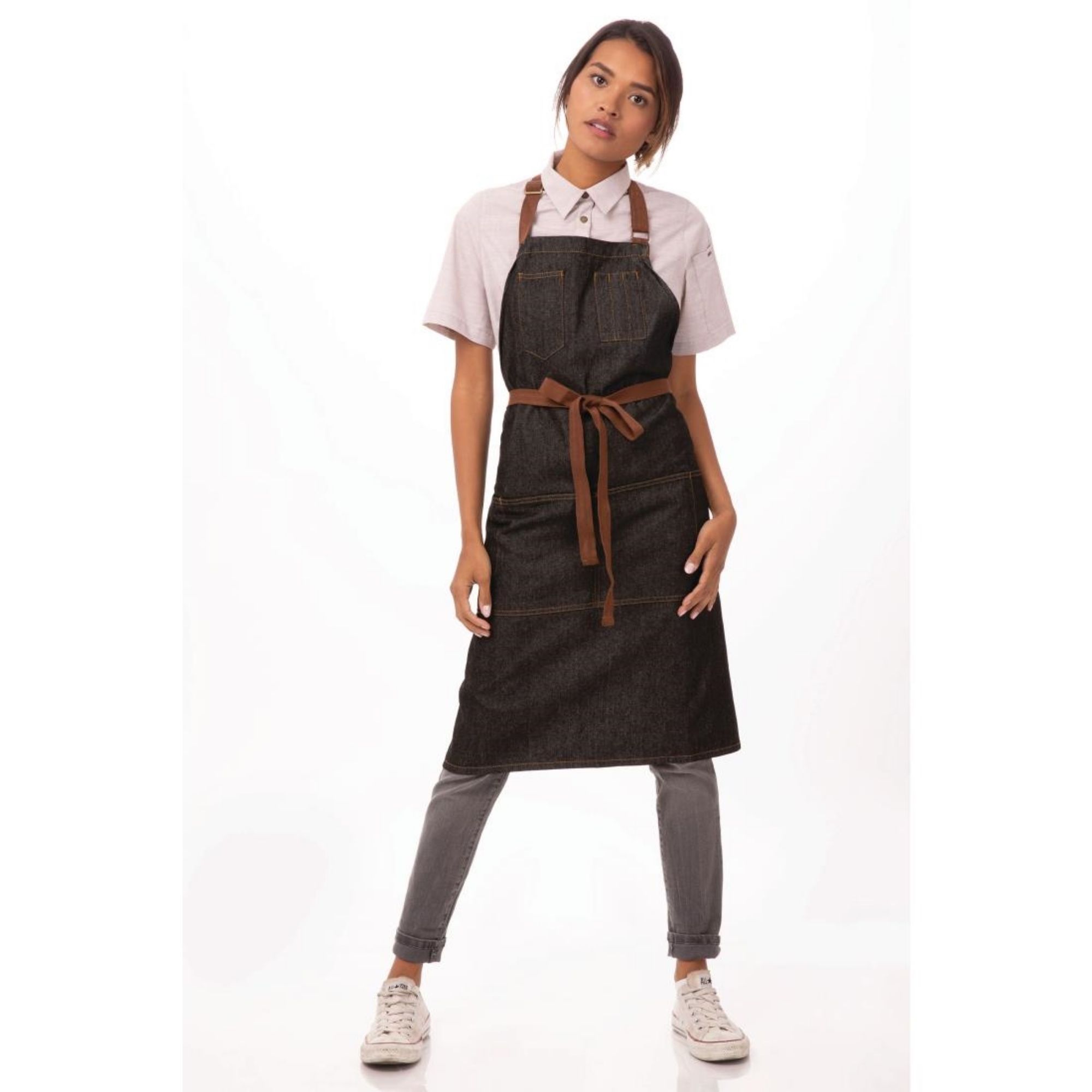 Picture of Chef Works Urban Memphis Bib Apron Black - B720
