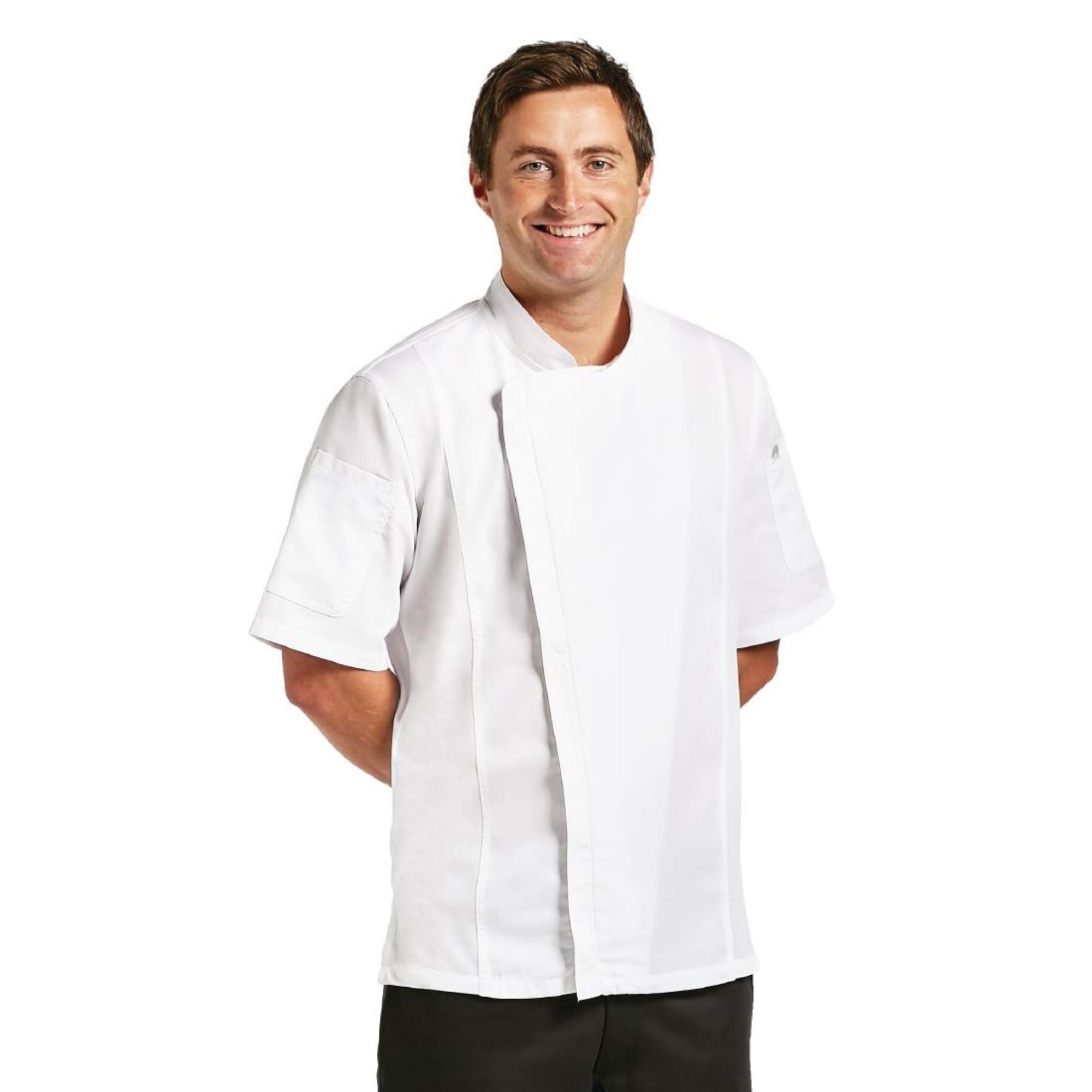 Picture of Chef Works Springfield Zipper Mens Chef Jacket White S