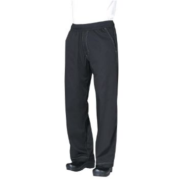 Picture of Chef Works Unisex Cool Vent Baggy Chefs Trousers Black L