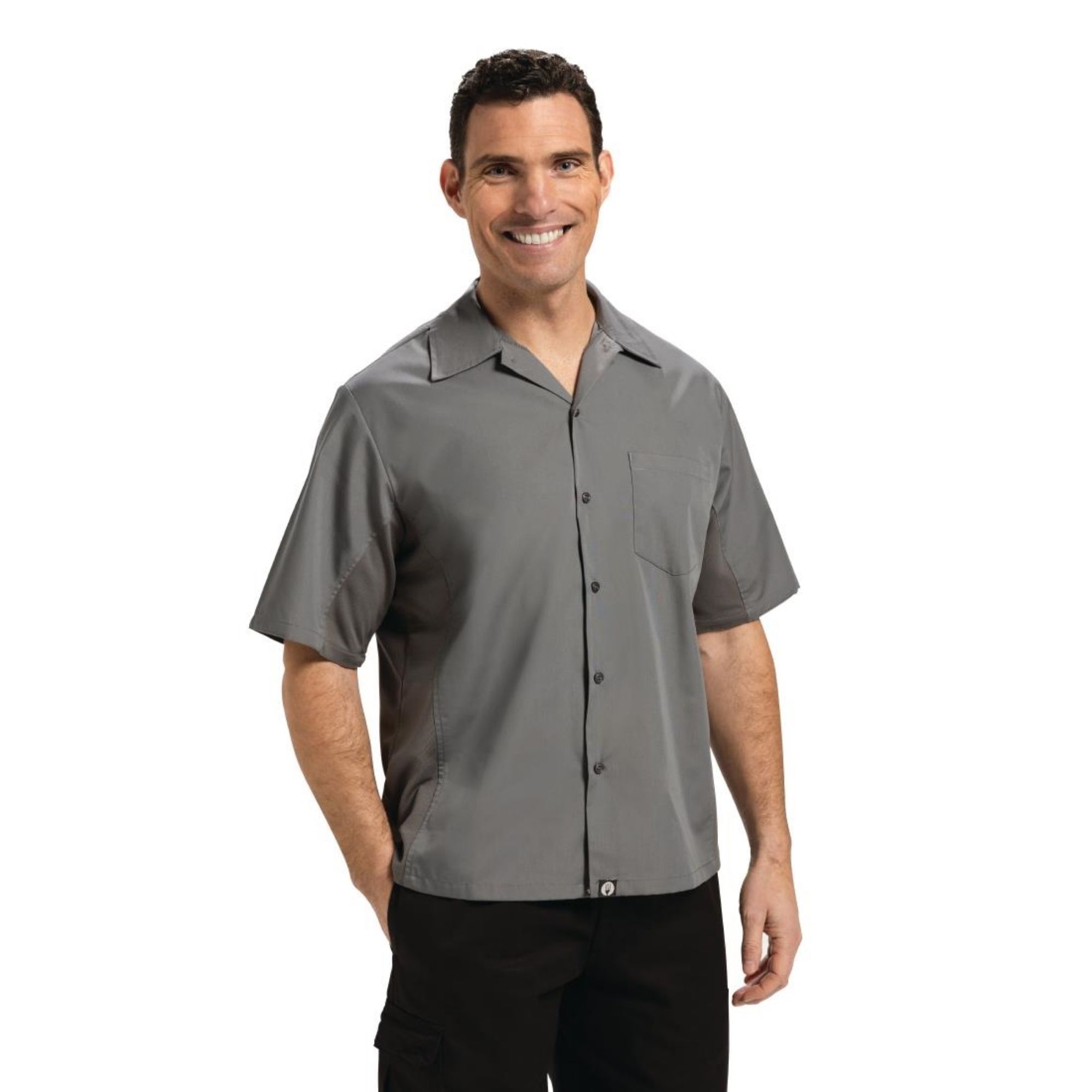 Picture of Chef Works Unisex Cool Vent Chefs Shirt Grey S - B179-S