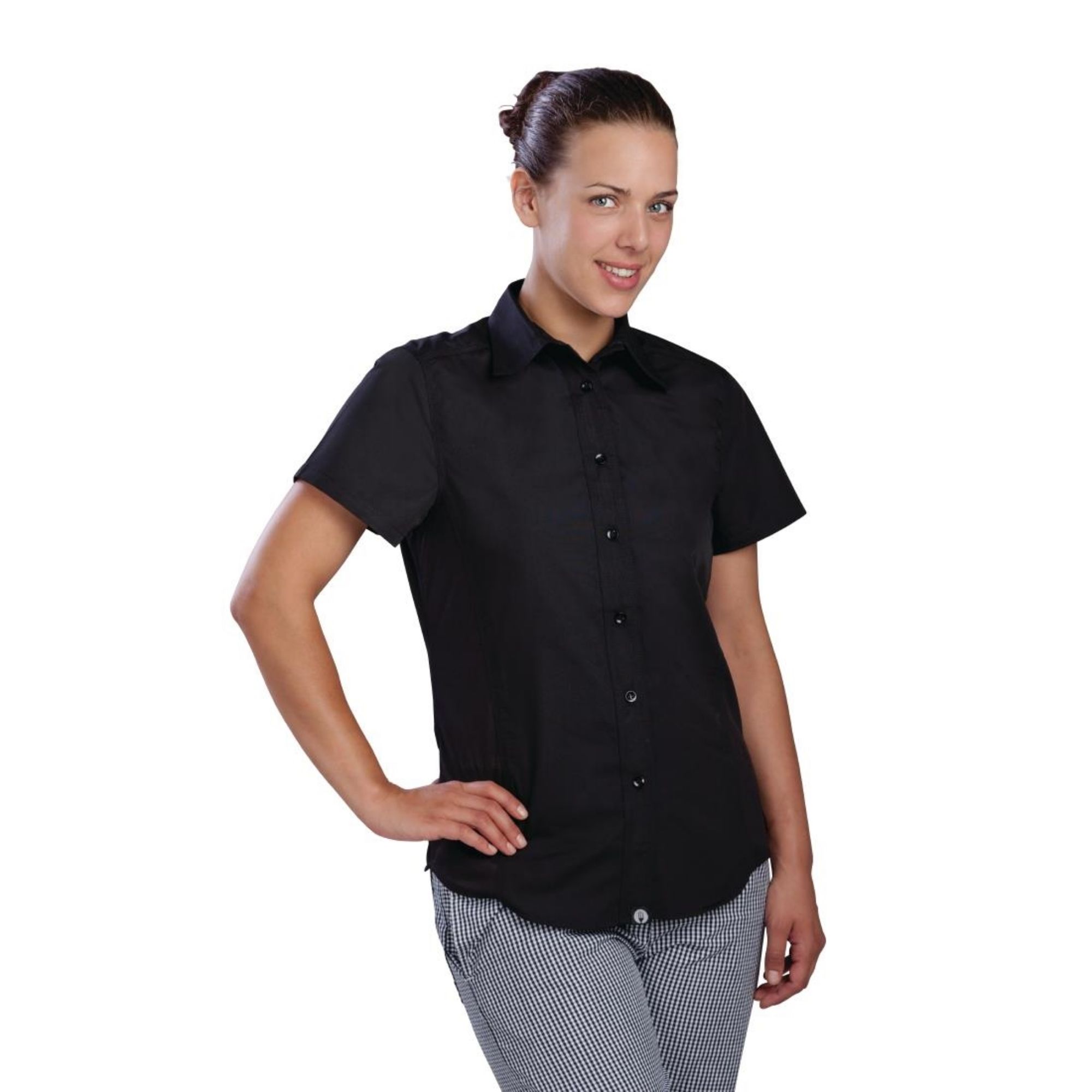 Picture of Chef Works Womens Cool Vent Chefs Shirt Black M - B181-M