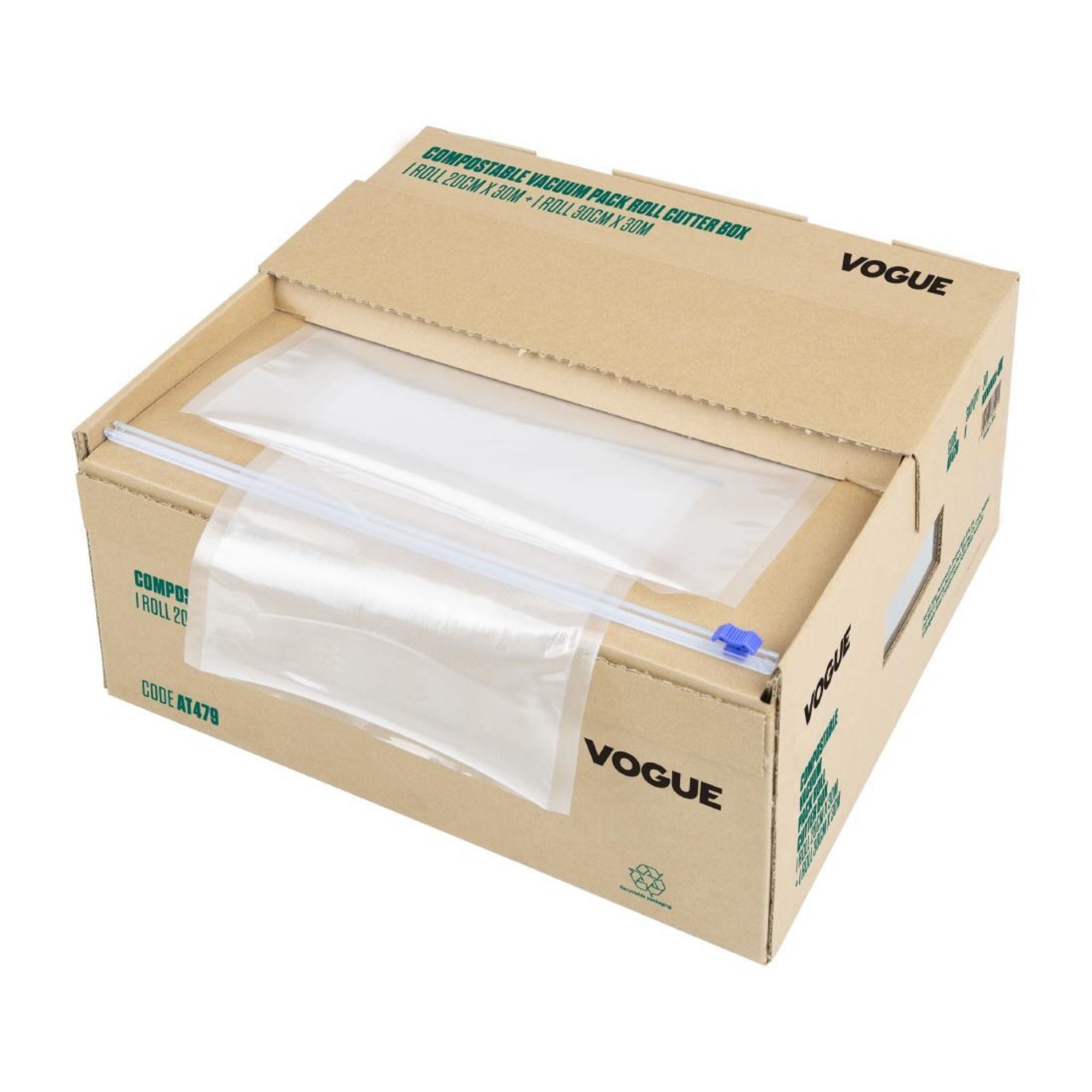 Picture of Vogue Compostable Vacuum Pack Roll Cutter Box 2x 30m Rolls - AT479