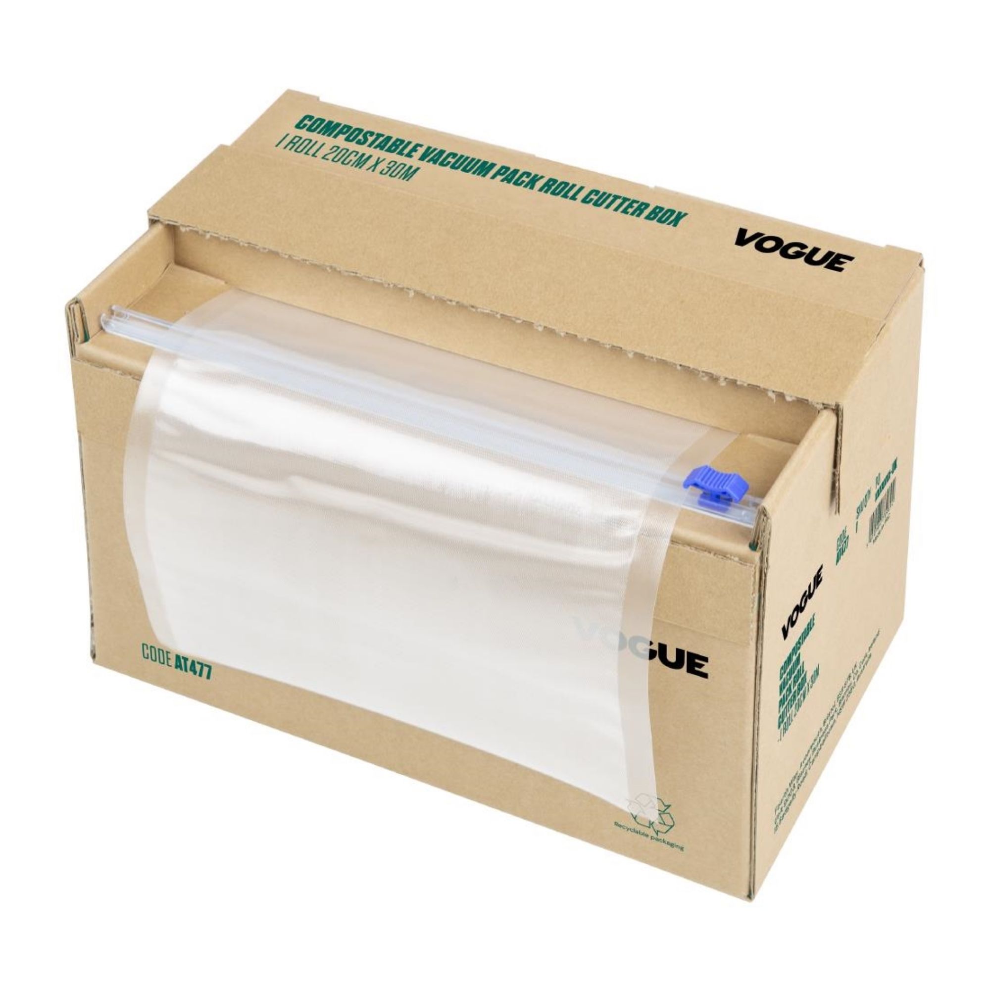 Picture of Vogue Compostable Vacuum Pack Roll Cutter Box 20cm x 30m - AT477