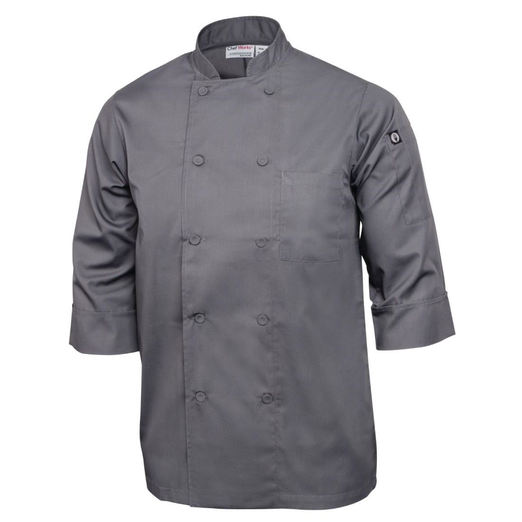 Picture of Chef Works Unisex Chef Jacket Grey 2XL - A934-XXL