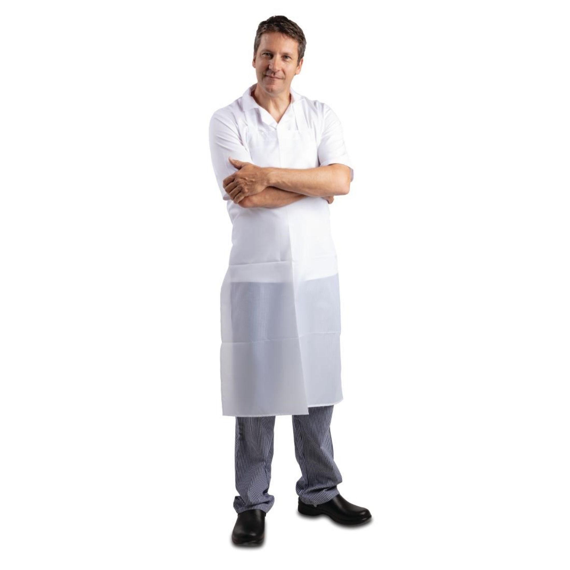 Picture of Whites Water Resistant Bib Apron White - A897