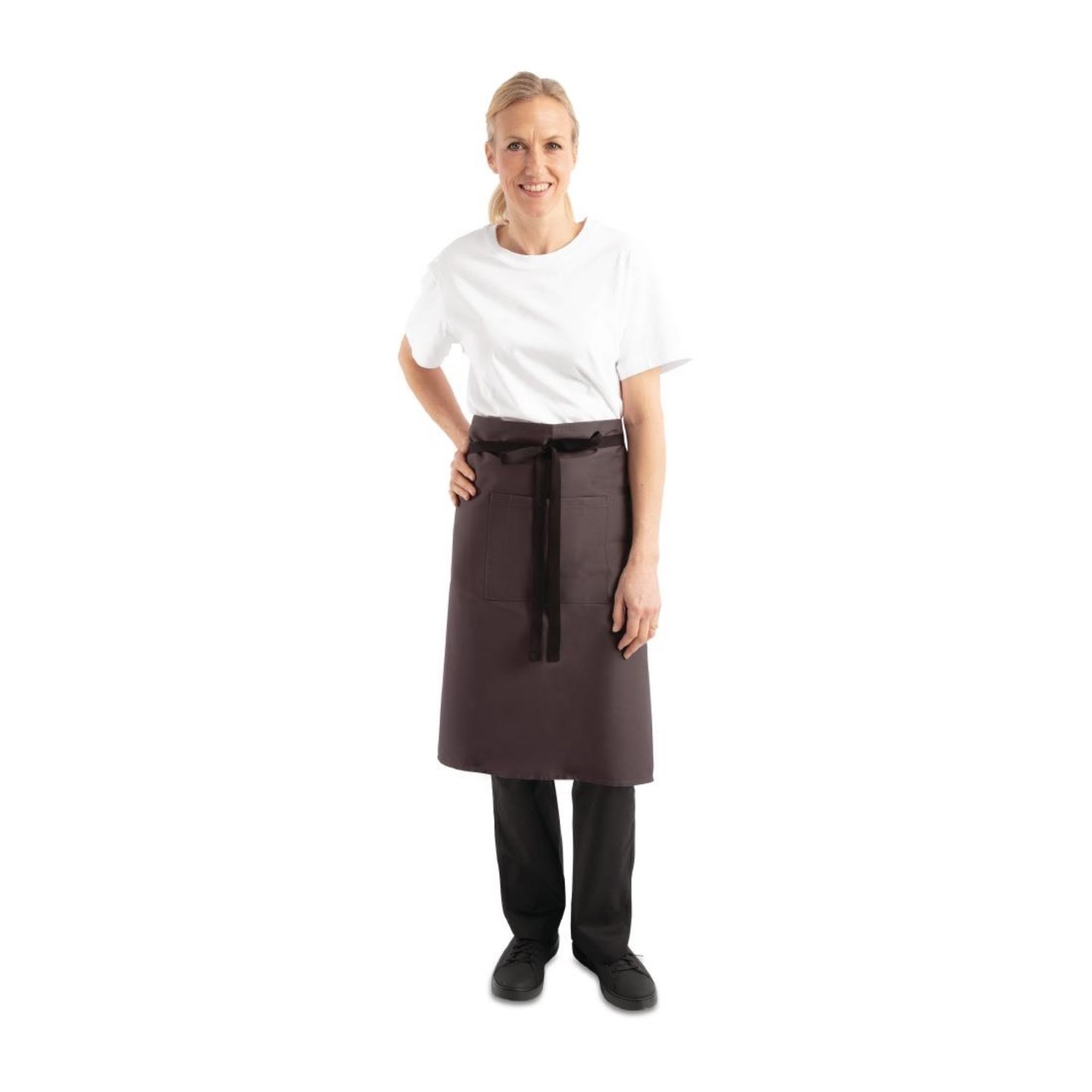 Picture of Chef Works Regular Bistro Apron Charcoal - A907