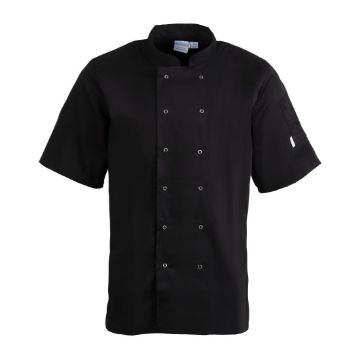 Picture of Whites Vegas Unisex Chef Jacket Short Sleeve Black 5XL