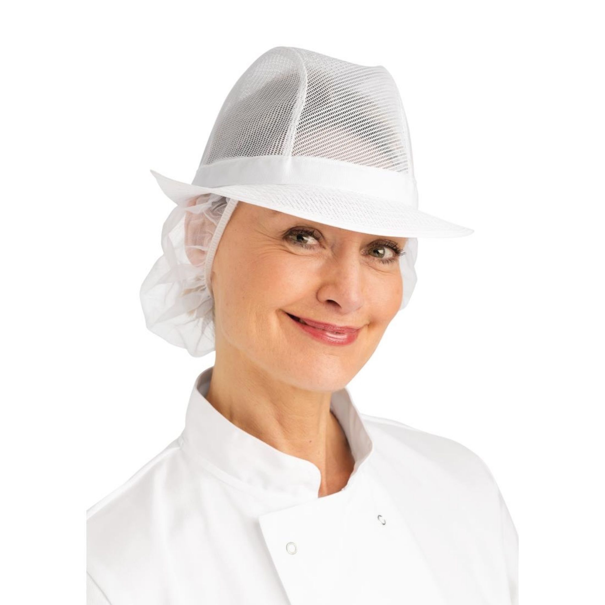 Picture of Trilby Hat with Net Snood White L - A653-L