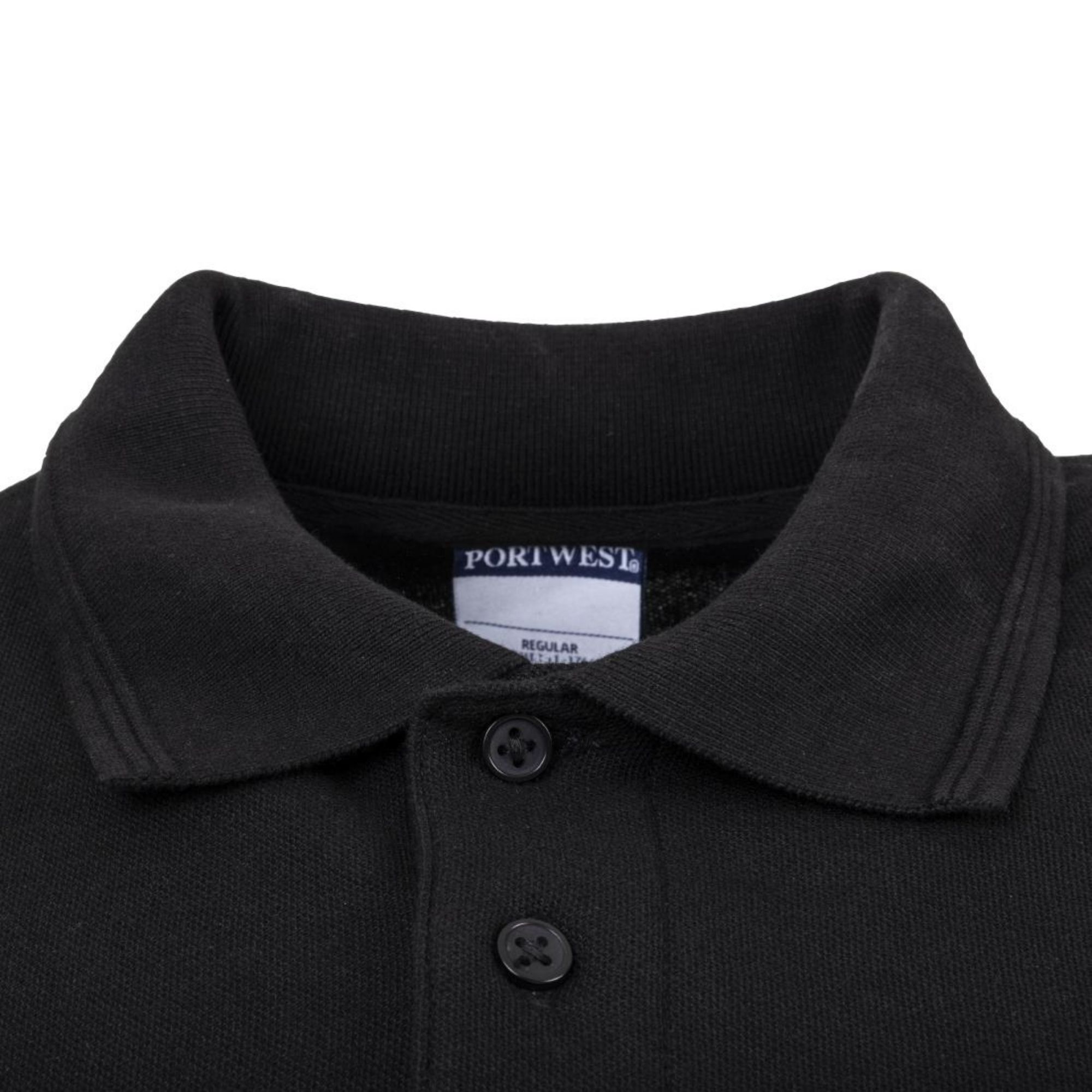 Picture of Portwest Unisex Polo Shirt Black 2XL