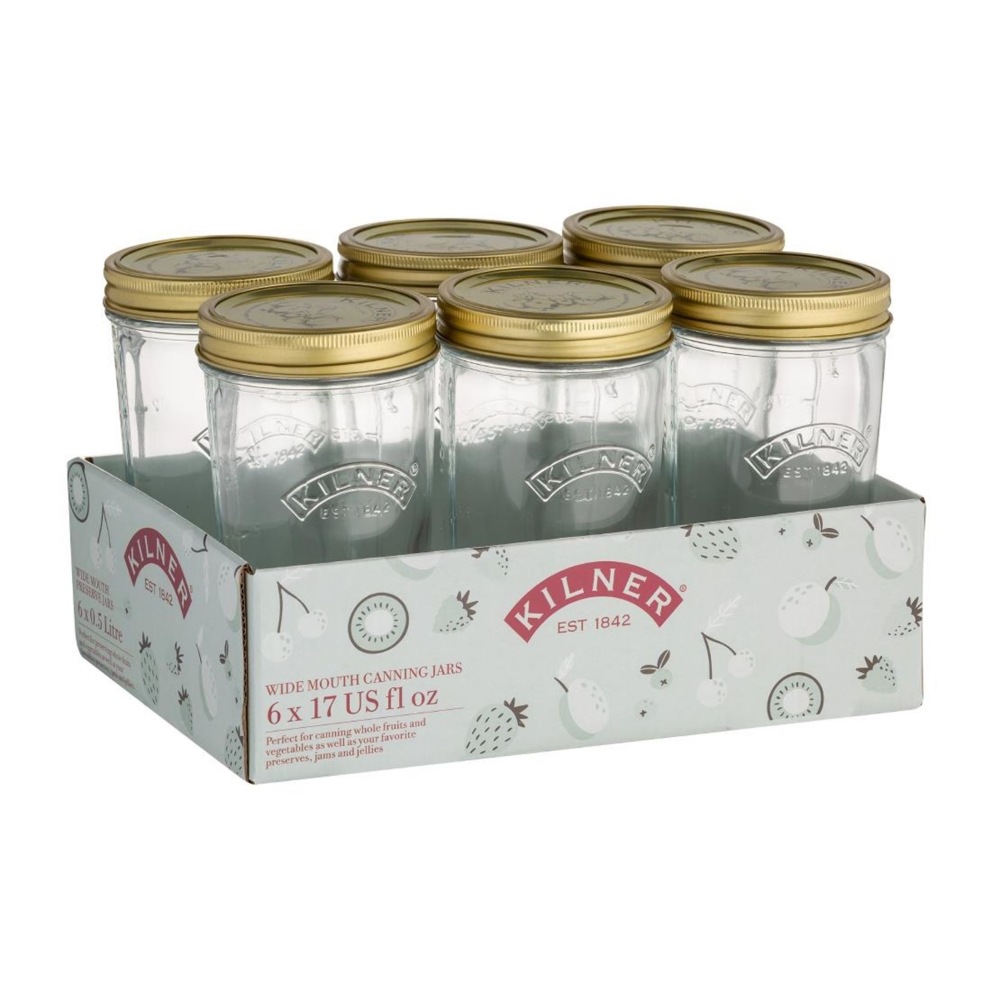 Picture of Kilner Wide Mouth Jars 500ml (6 Pack) - DK794