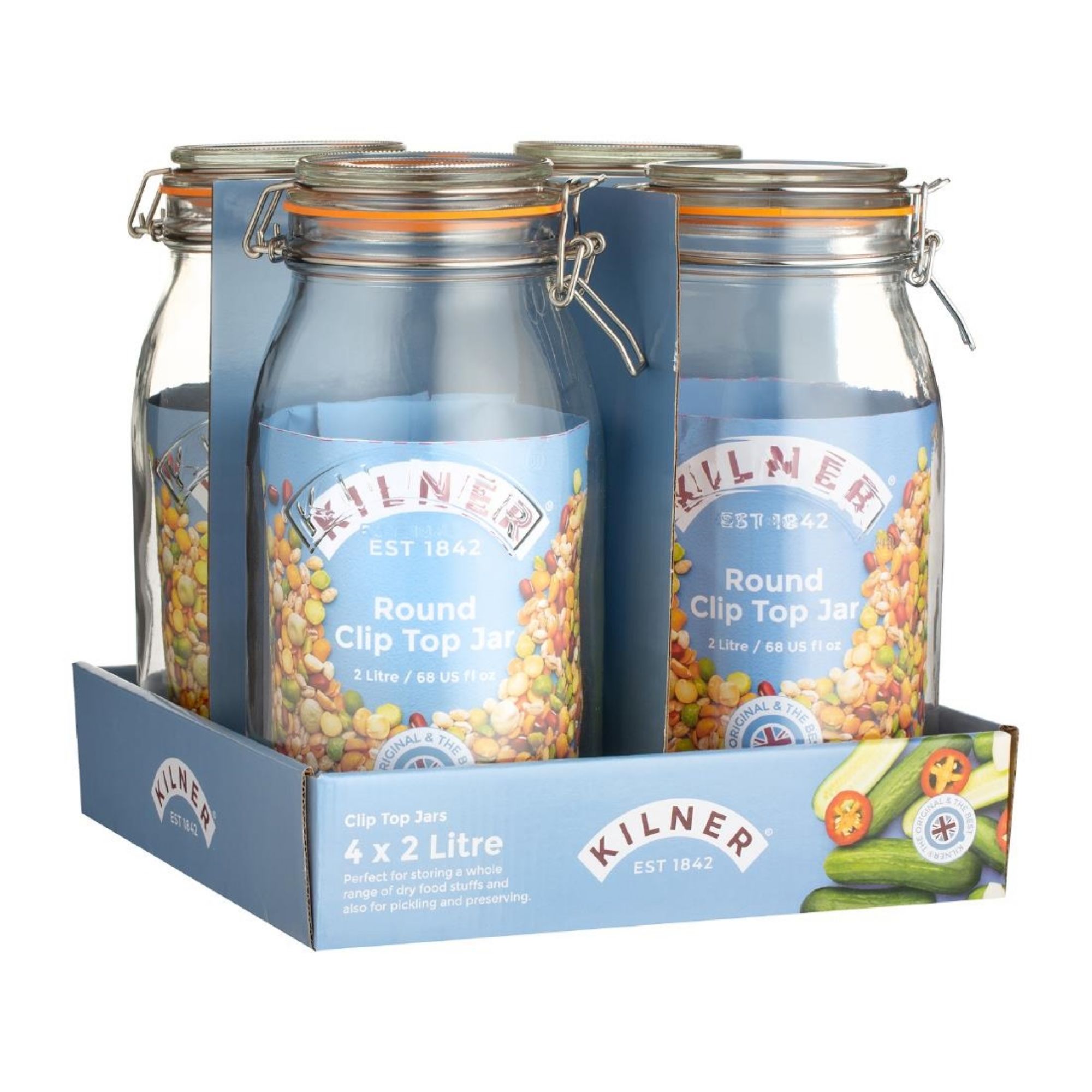 Picture of Kilner Clip Top Round 2Ltr (4 Pack) - DK793