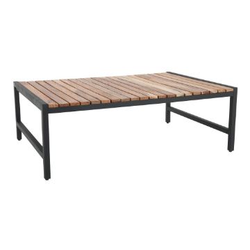 Picture of Bolero Steel and Acacia Low Coffee Table 1200x800mm