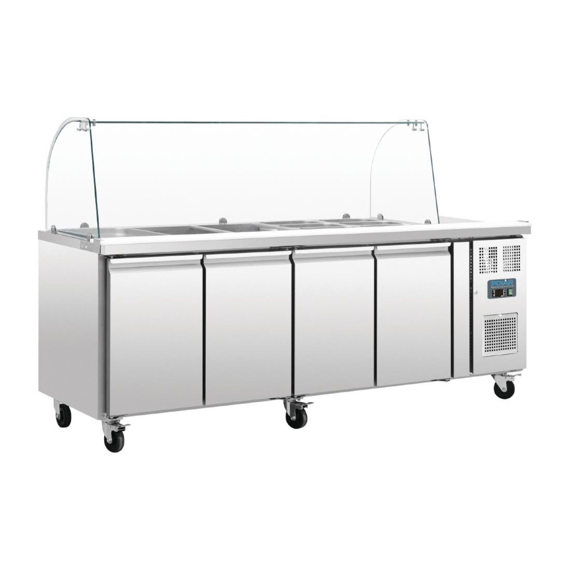 Picture of Polar U-Series Four Door Refrigerated Gastronorm Saladette Counter - CT395